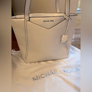 Michael Kors white two strap leather purse